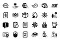 Vector Set of simple icons related to Computer mouse, Packing boxes and Parcel. Vector