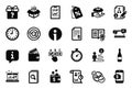 Vector Set of simple icons related to Correct checkbox, Report document and Attachment. Vector