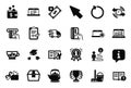 Vector Set of simple icons related to Engineering documentation, Payment card and Web lectures. Vector Royalty Free Stock Photo