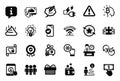 Vector Set of simple icons related to Feces, Puzzle and Electricity plug. Vector Royalty Free Stock Photo