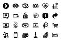 Vector Set of simple icons related to Forward, Plunger and Monitor settings. Vector