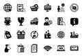 Vector Set of simple icons related to Online delivery, Search people and Parcel invoice. Vector Royalty Free Stock Photo