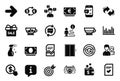 Vector Set of simple icons related to Targeting, Checked file and Target. Vector