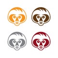 Vector set of the simple monkey