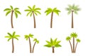 Vector set of simple palm trees.