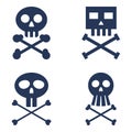 Vector Set of Simple Skull Icons