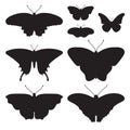 Vector set with six butterflies Royalty Free Stock Photo