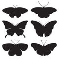 Vector set with six butterflies Royalty Free Stock Photo