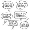 Vector Set of Sketch Bubbles - Back to School. Royalty Free Stock Photo