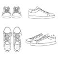 Vector Set of Sketch Dress Sneakers Royalty Free Stock Photo