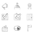 Vector Set of Sketch Elections Icons