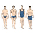 Vector Set of Sketch Fashion Male Models. Underwear.