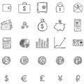 Vector Set Of Sketch Finance Icons