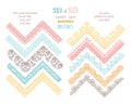 Vector set of 10 sketch lace crochet seamless brushes.