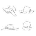 Vector Set of Sketch Women Hats