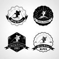 Vector set of skiing logos, emblems and design elements.