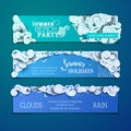 Vector set of sky horizontal banners. Royalty Free Stock Photo