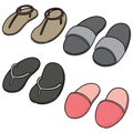 Vector set of slippers Royalty Free Stock Photo