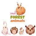 Vector set of small forest cute animals