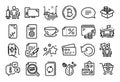 Vector set of Smartphone broken, Leadership and Espresso line icons set. Vector