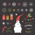 Vector set , snowflakes and design elements