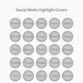 set of social media highlight cover icons Royalty Free Stock Photo