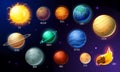 Vector Set of solar system planets Royalty Free Stock Photo
