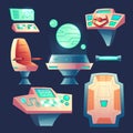 Vector set of cartoon spaceship design elements Royalty Free Stock Photo