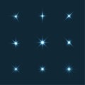 Vector set of sparkle lights stars