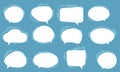 Vector Set of speech bubbles. Dialog box icon, message template. White clouds for text, lettering. Different shape of Royalty Free Stock Photo