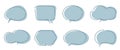 Vector Set of speech bubbles. Dialog box icon, message template. White clouds for text, lettering. Different shape of Royalty Free Stock Photo