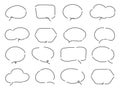 Vector Set of speech bubbles. Dialog box icon, message template. White clouds for text, lettering. Different shape of Royalty Free Stock Photo