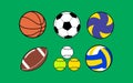 Vector set of sport balls icons Royalty Free Stock Photo