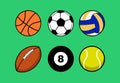 Vector set of sport balls icons Royalty Free Stock Photo