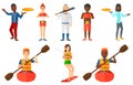 Vector set of sport characters. Royalty Free Stock Photo