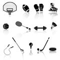Vector set of sport objects. Royalty Free Stock Photo