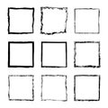 Vector set of square frames ink 2 Royalty Free Stock Photo