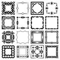 Vector set of square frames with wide and narrow edges Royalty Free Stock Photo