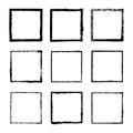 Vector set of square drawn with ink frame 4 Royalty Free Stock Photo