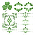 Vector set of st. Patrick's Day decorative ornamental page decoration elements