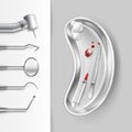 Vector set of stainless Dental tools