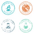 Vector Set of Stamps with Text - Laboratory Tested, Certified Quality