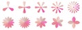 Vector set of Star flower sticker promo, starburst label, plant icon, abstract background texture illustration design Royalty Free Stock Photo