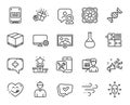 Vector set of Start presentation, Chemistry lab and Face biometrics line icons set. Vector