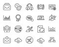 Vector set of Startup rocket, Safe time and Cloud computing line icons set. Vector Royalty Free Stock Photo