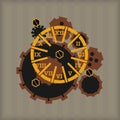 Vector set Steampunk design elements Royalty Free Stock Photo