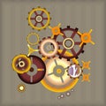 Vector set Steampunk design elements Royalty Free Stock Photo