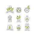 Vector set of stevia labels, logos, badges, icons.