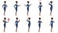 Vector set of stewardess characters.