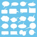 Vector set of stickers of speech bubbles. Blank empty white Royalty Free Stock Photo